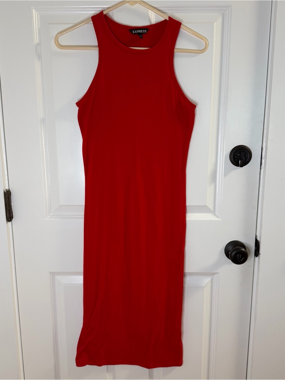 Express Women's Red Sleeveless Midi Dress